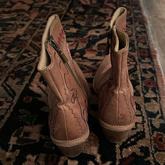 Anthropologie Embroidered Leather Western Boots Italian cowboy Marco Delli 36 - Picture 5 of 6